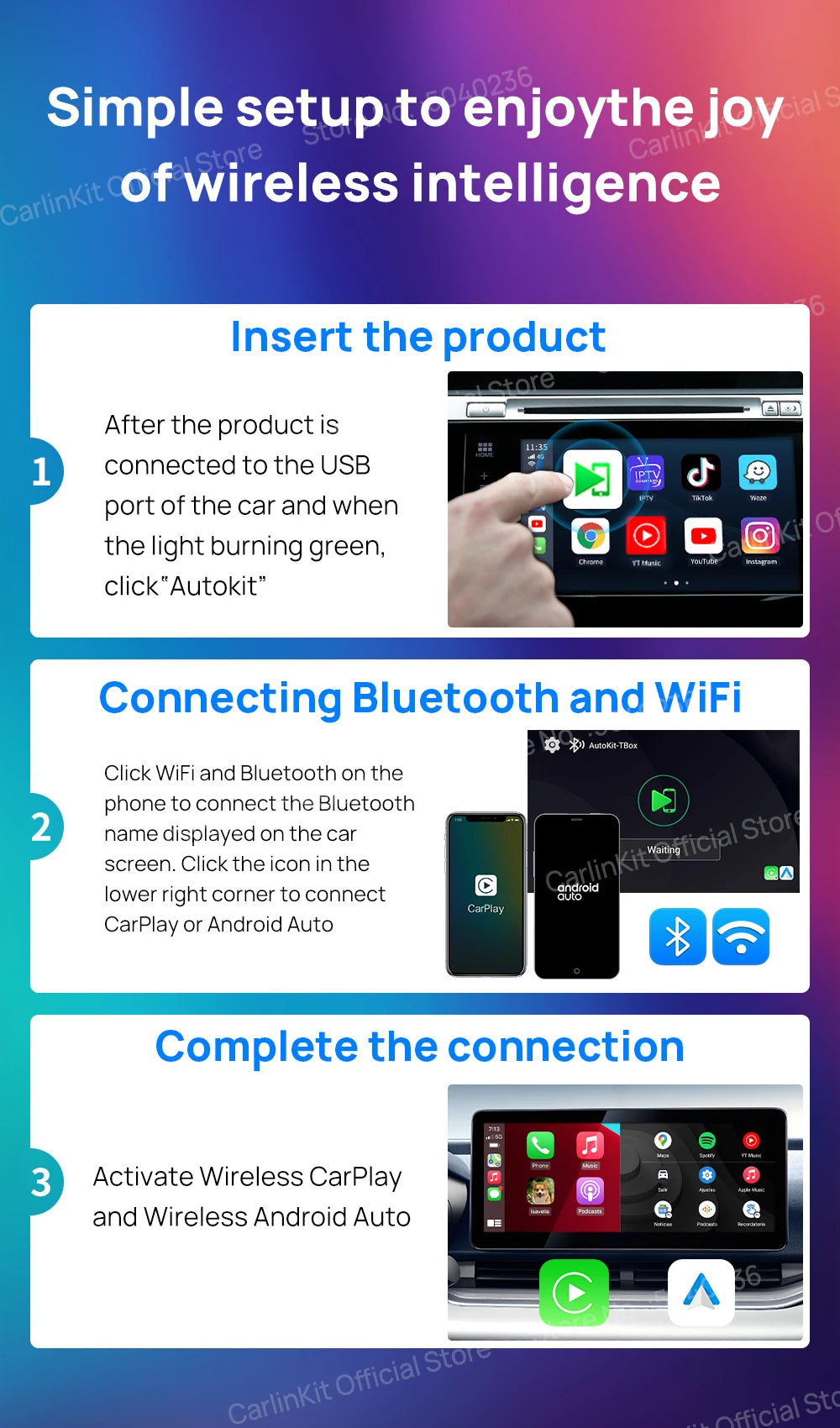 2025 CarlinKit 3 In 1 Android 13 Mini CarPlay Ai Box