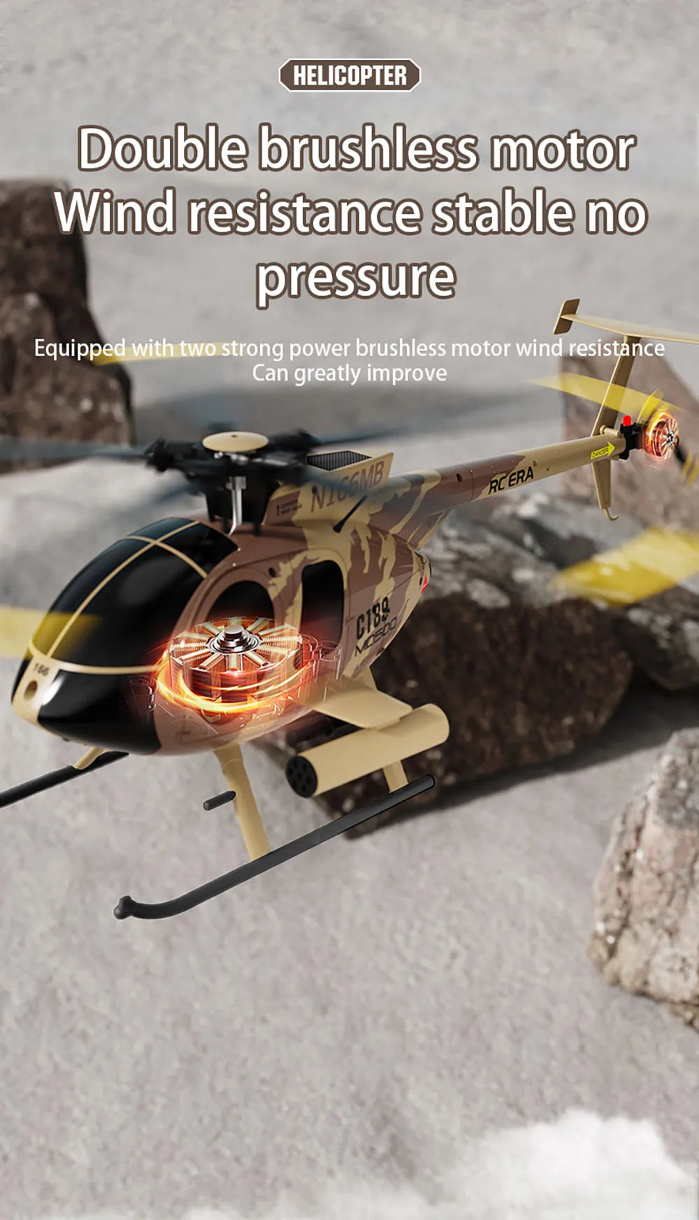RC Fixed Height Single Blade Flybarless Helicopter
