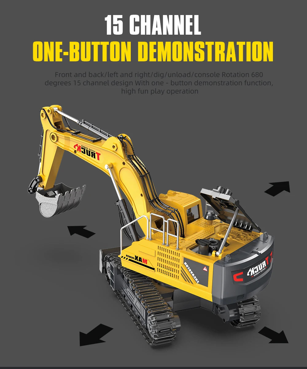 RC Spray Excavator Truck Simulation Sound Led