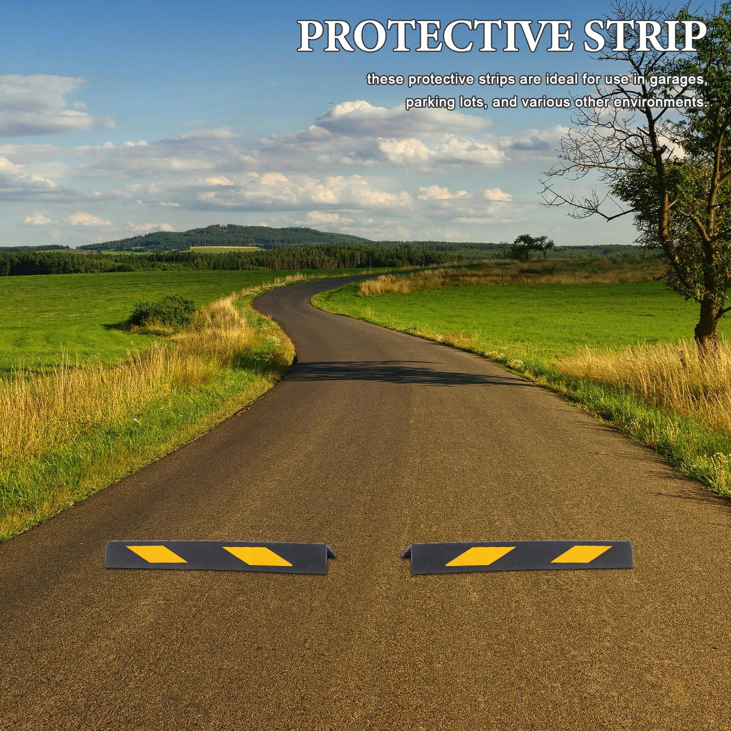 Reflective Garage Protection Strips Self Adhesive Wall Guards Parking Safety Aids Rubber Stopper Car Corner Protector