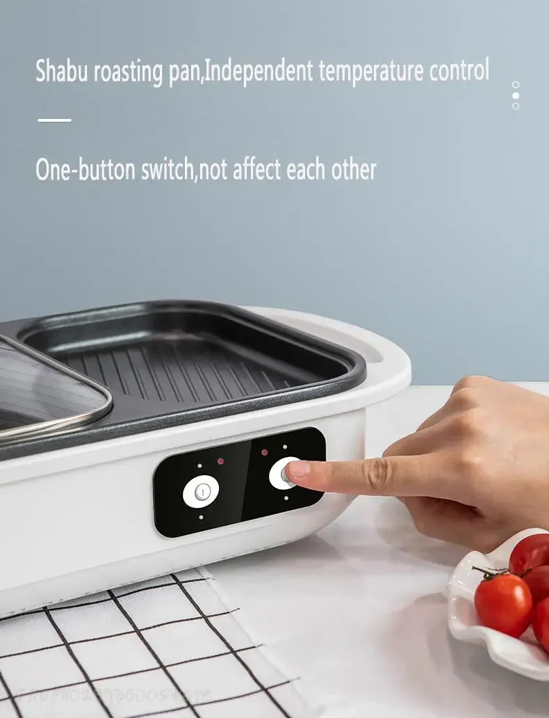 2 in 1 Electric Multi Cooker Shabu Pot and Griddle