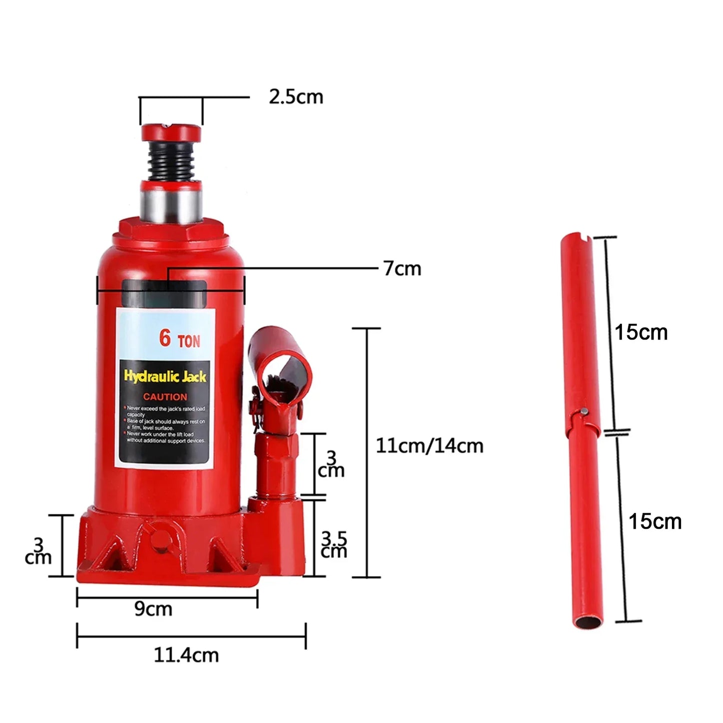 6T Heavy Duty Hydraulic Bottle Jack Lifting