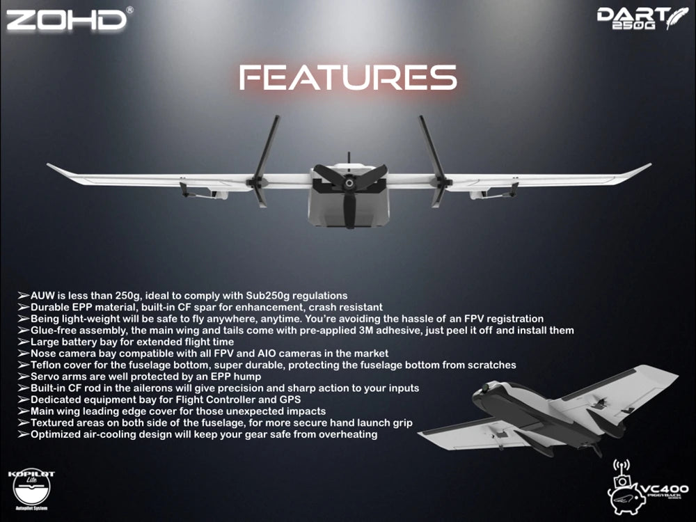 Sub-250 grams Sweep Forward Wing Airplane