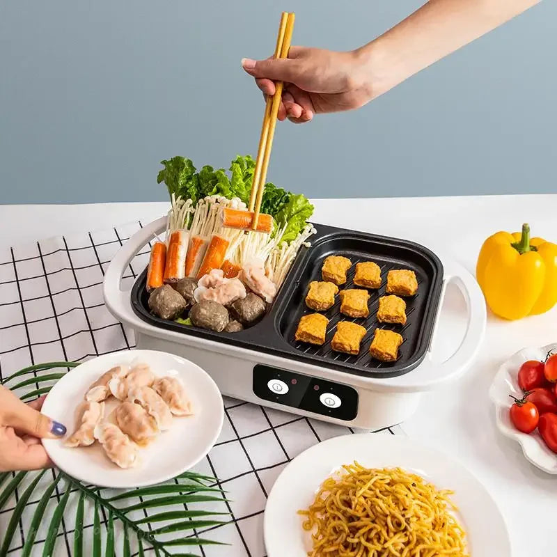 2 in 1 Electric Multi Cooker Shabu Pot and Griddle