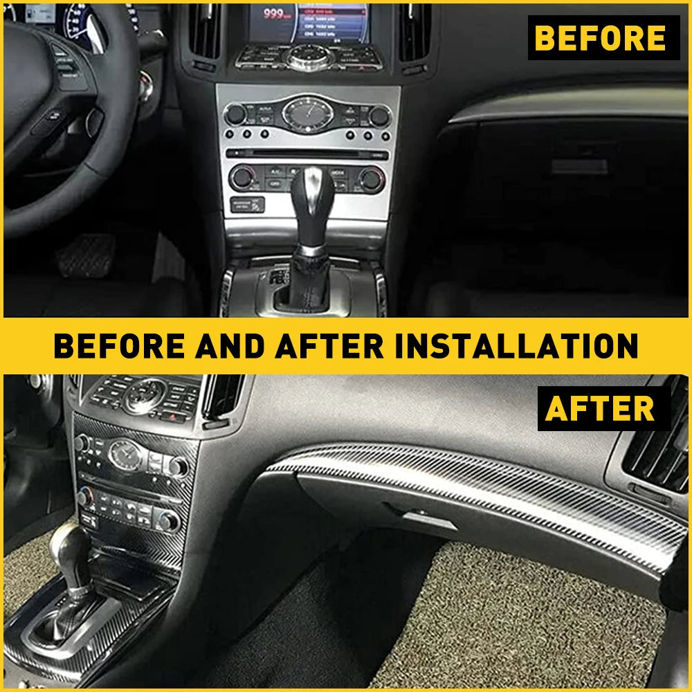 1Set Black Carbon fiber Style Car Interior