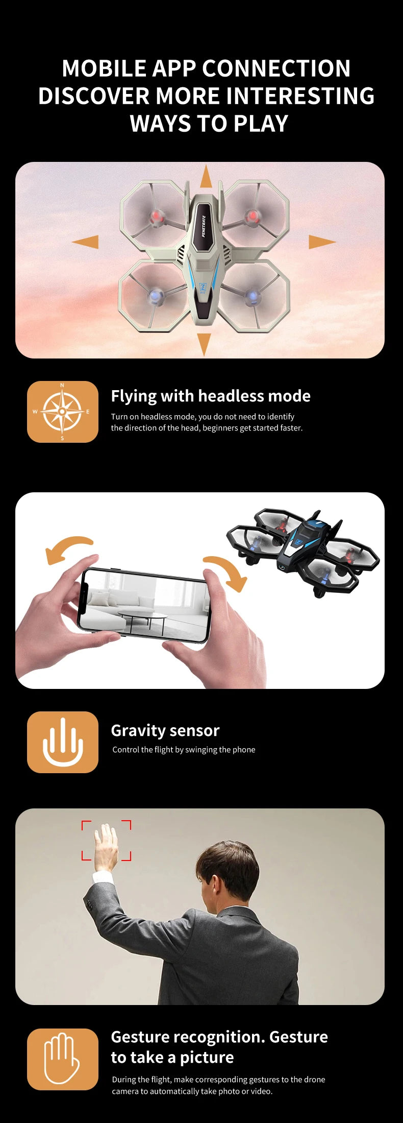 Remote Control Drone Camera Supports Photo Video