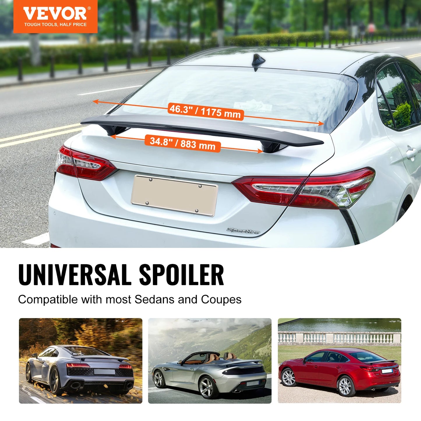 VEVOR GT Wing Car Spoiler 46.3 Universal Spoiler