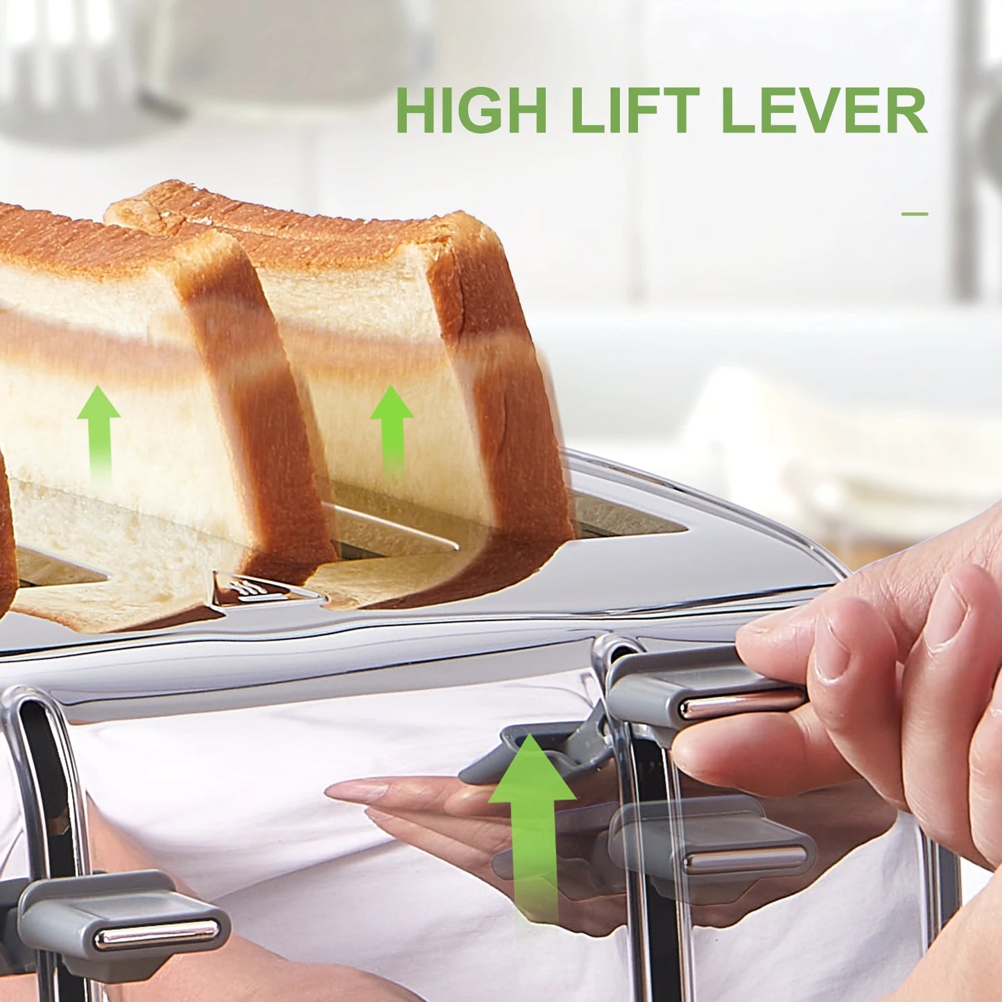 Toaster 4 Slice, Extra Wide Slots, Stainless Steel