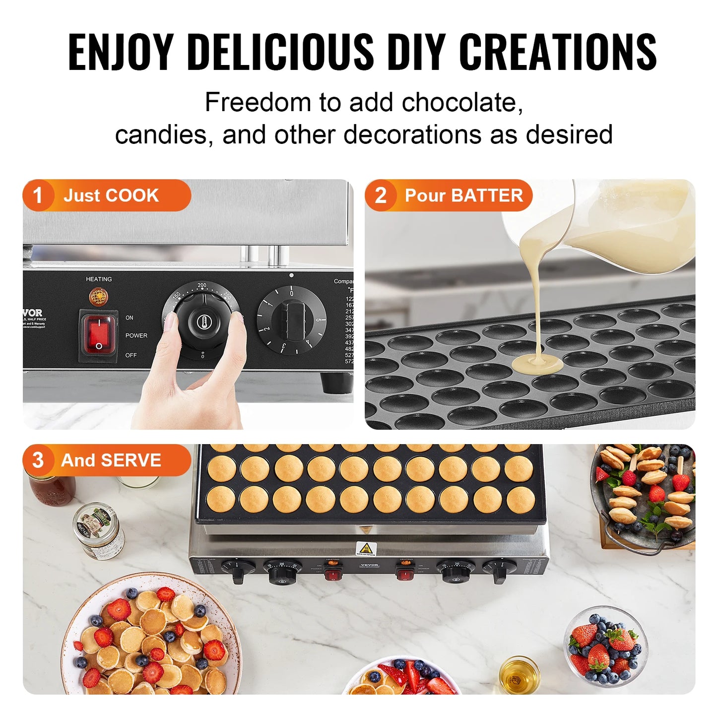 SucceBuy 50Pcs Mini Dutch Pancake Make