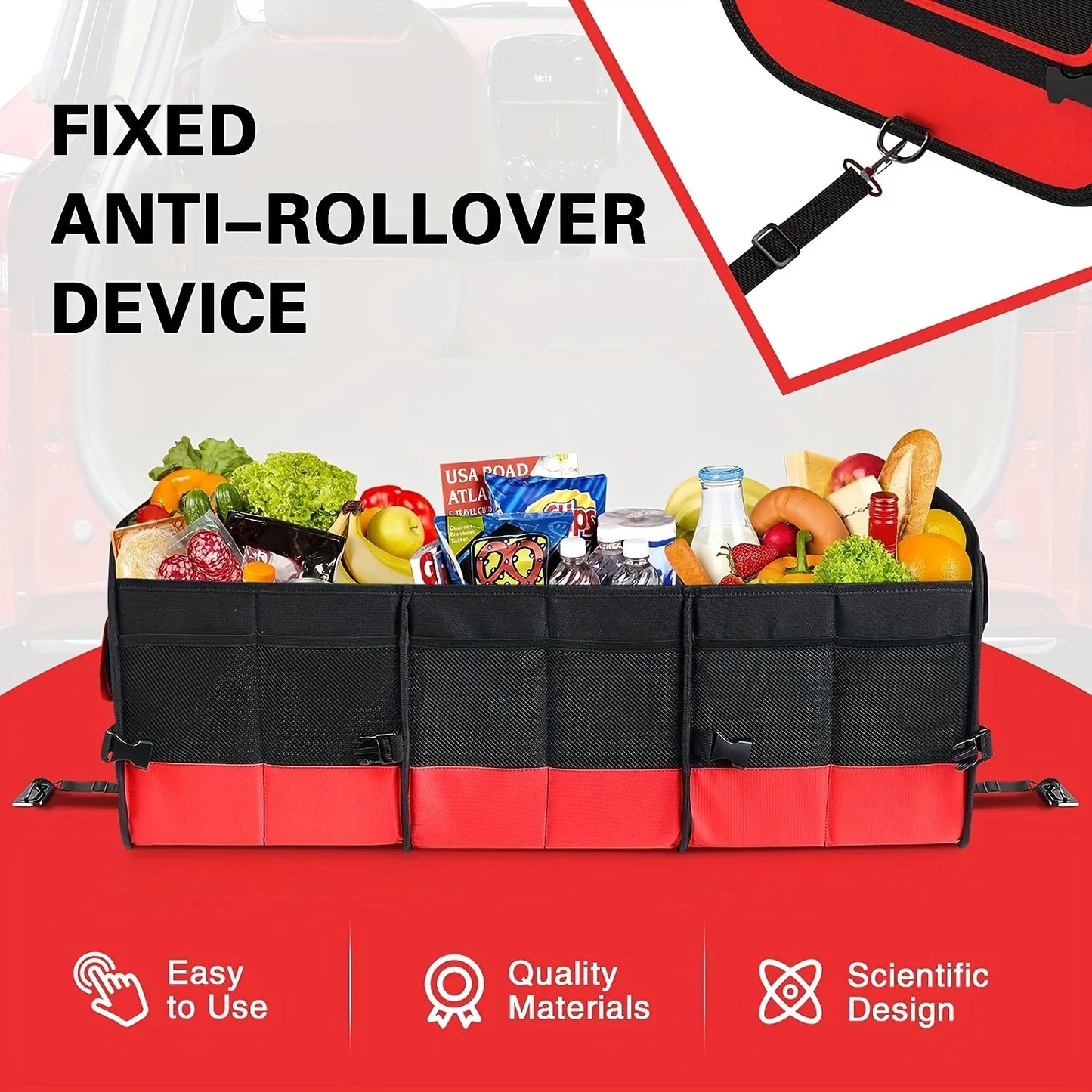 Large Trunk Organizer For Car, Collapsible