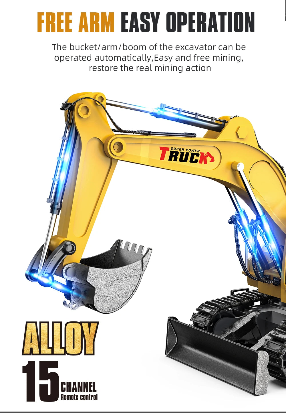 RC Spray Excavator Truck Simulation Sound Led