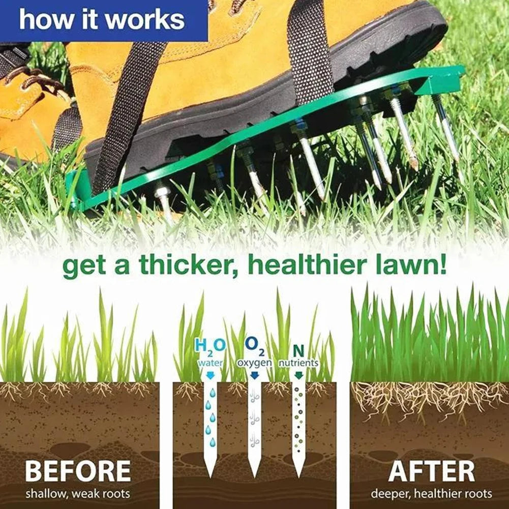 2pcs Universal Lawn Aerator Shoes with Adjustable Strap
