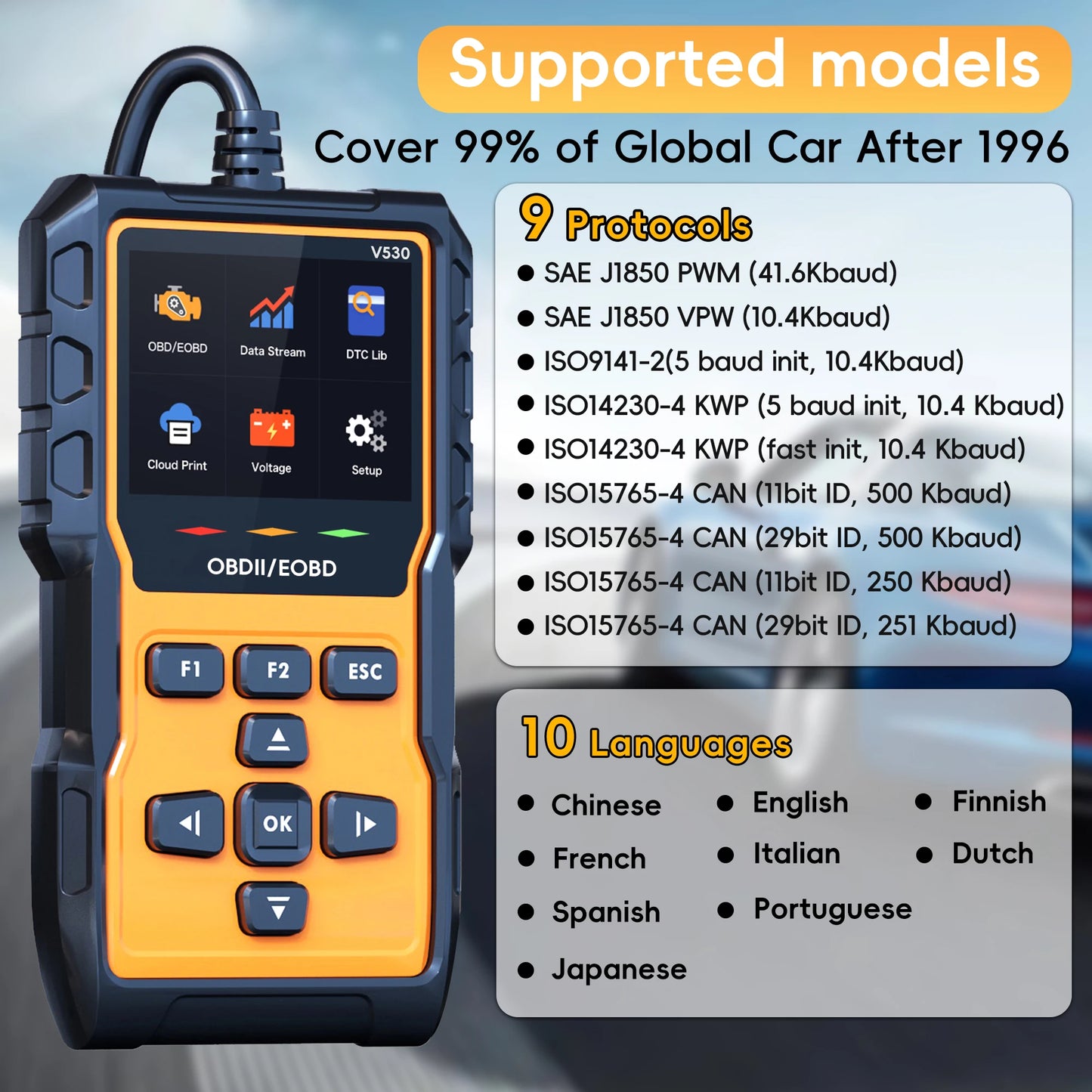 Professional OBD2 Scanner Diagnostic Tool, Check Engine