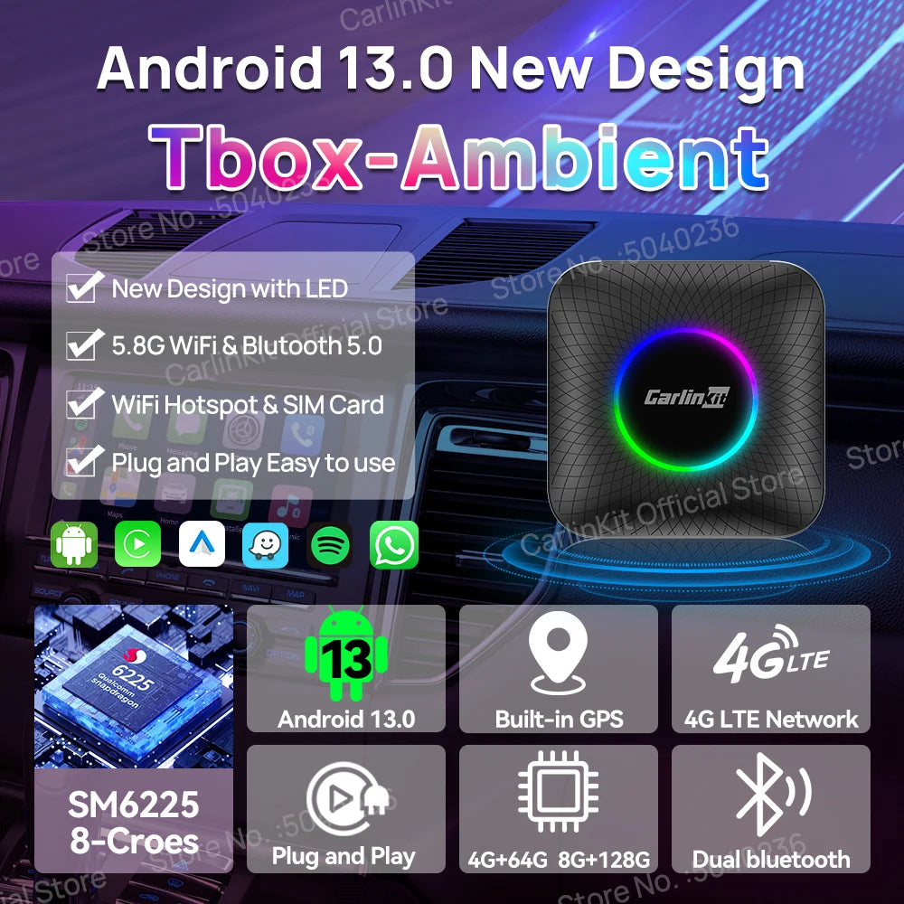 2025 CarlinKit 3 In 1 Android 13 Mini CarPlay Ai Box