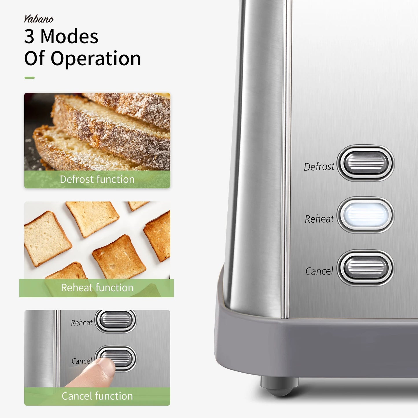 Toaster 4 Slice, Extra Wide Slots, Stainless Steel