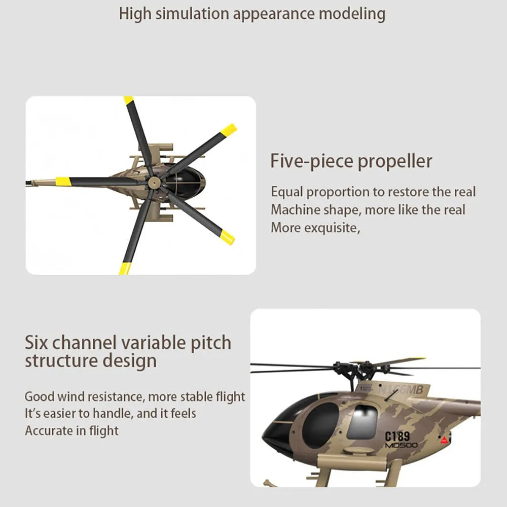 RC Fixed Height Single Blade Flybarless Helicopter