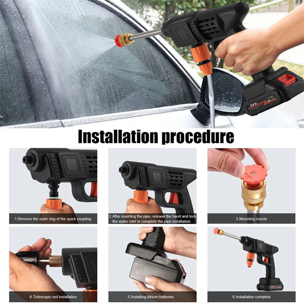 300W 30Bar Cordless High Pressure Car Washer Spray