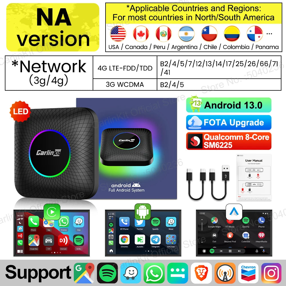 2025 CarlinKit 3 In 1 Android 13 Mini CarPlay Ai Box