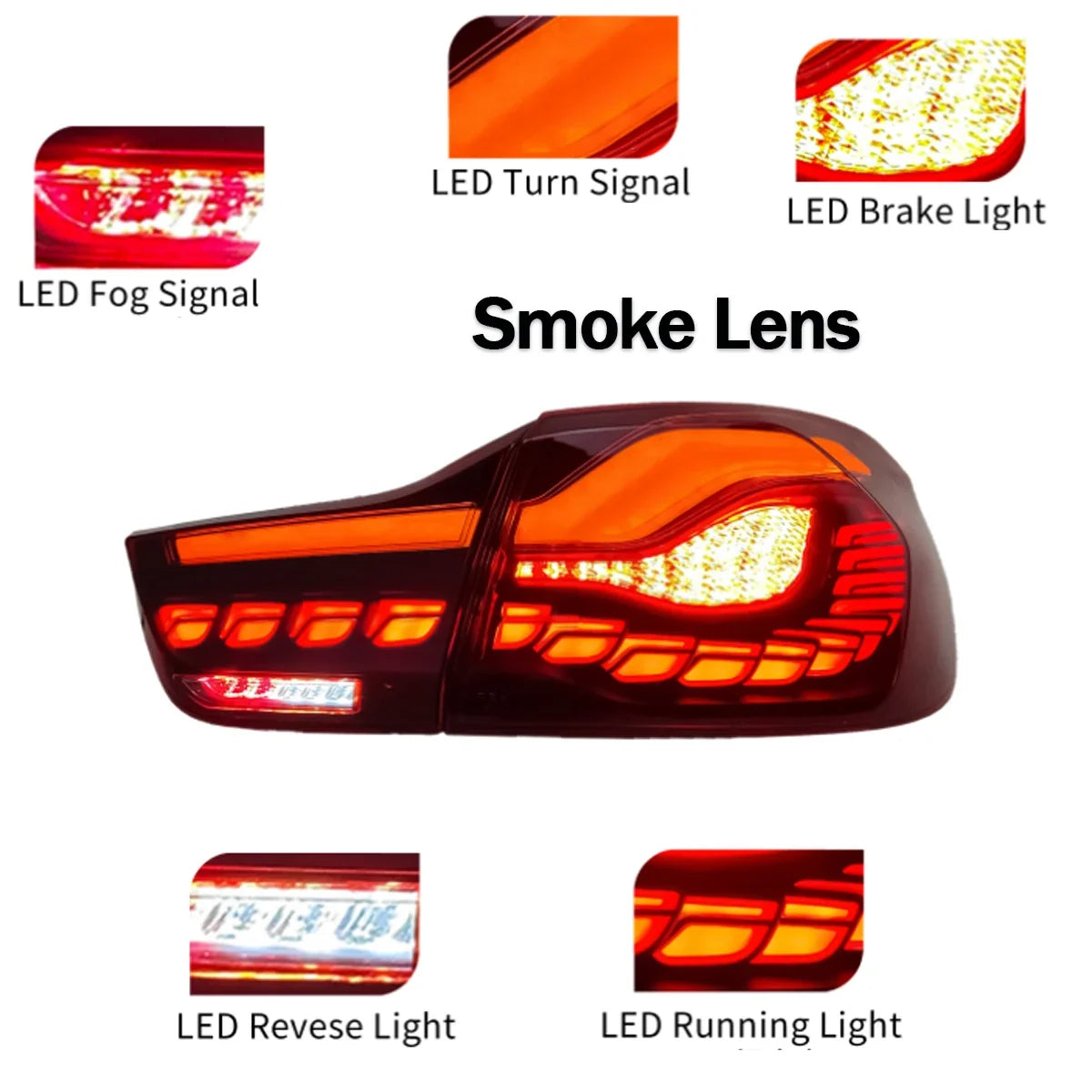 For BMW 3 Series F30 F35 F80 Car LED Tailligh