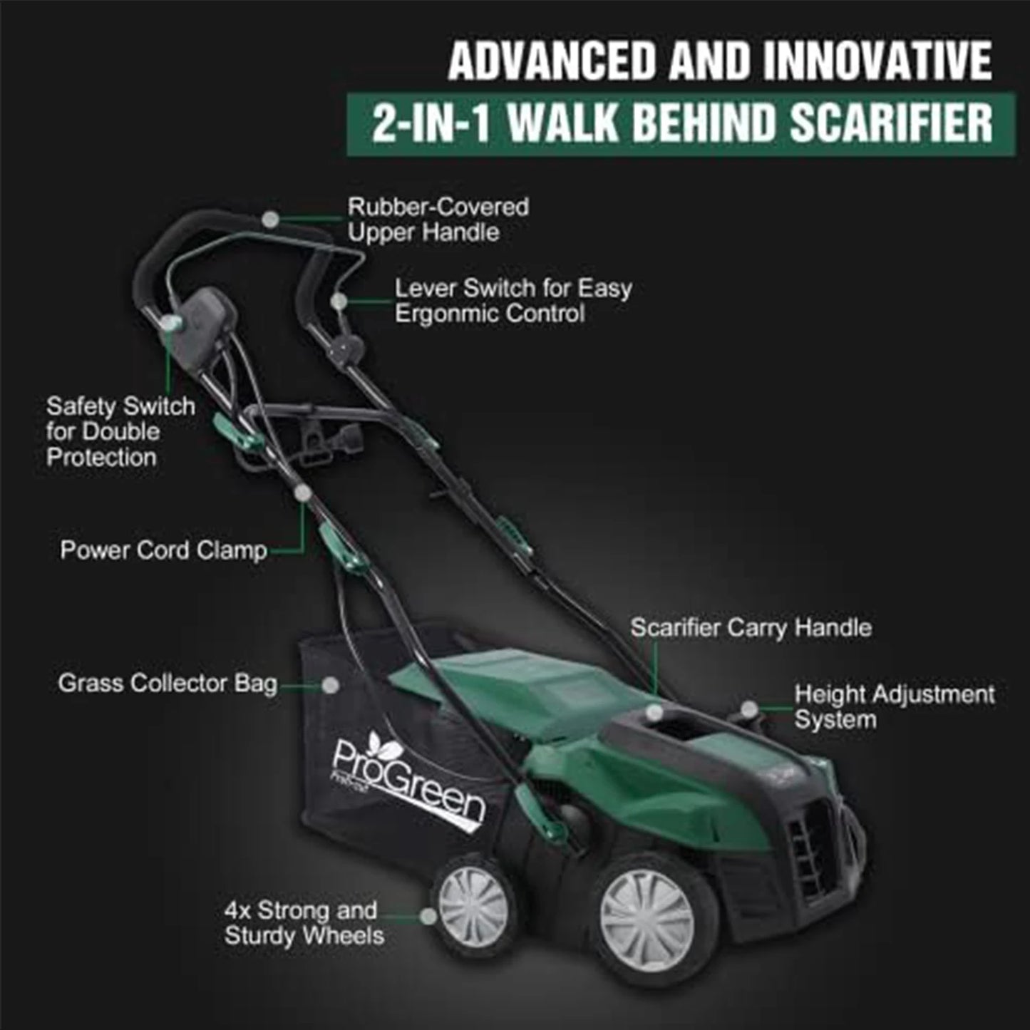 2-in-1 Electric Garden Scarifier & Dethatche