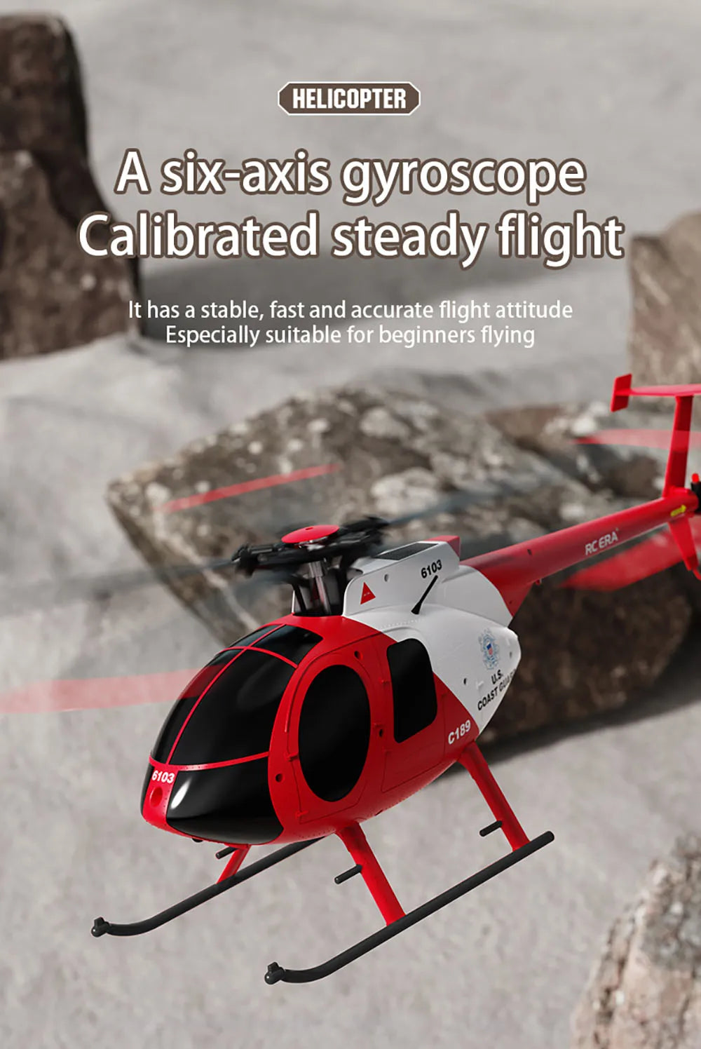 RC Fixed Height Single Blade Flybarless Helicopter