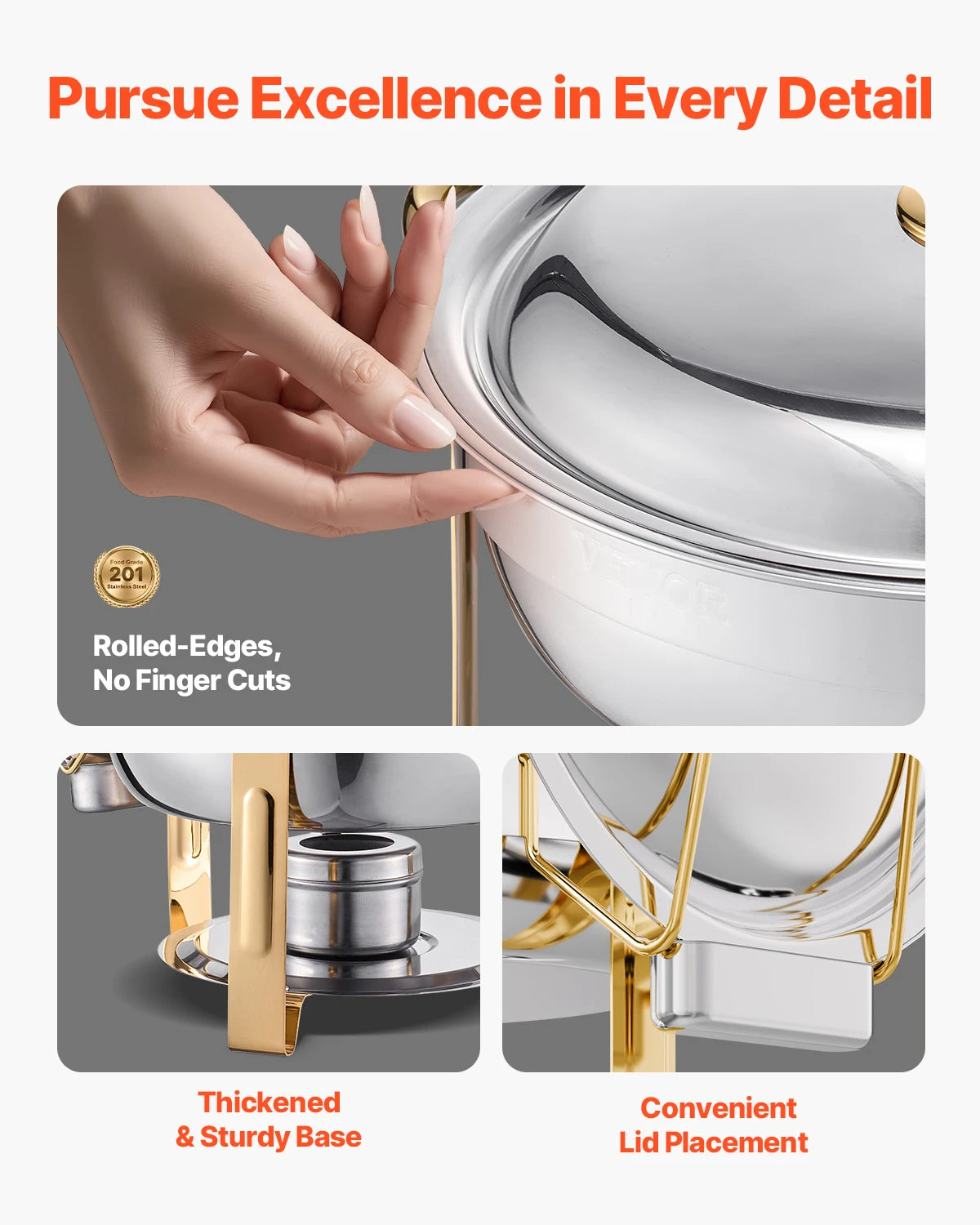 SucceBuy 4 Pack Chafing Dish Buffet Set Stainless