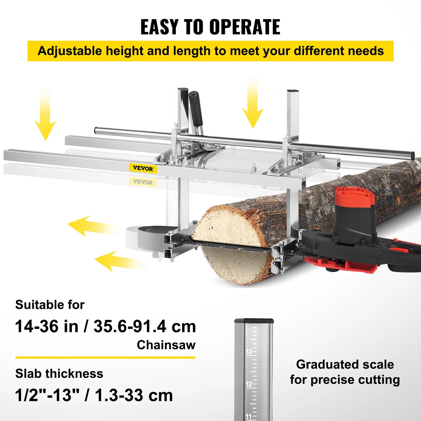 SucceBuy Chainsaw Mill Planking Milling 24 36 48 In Guide Ba