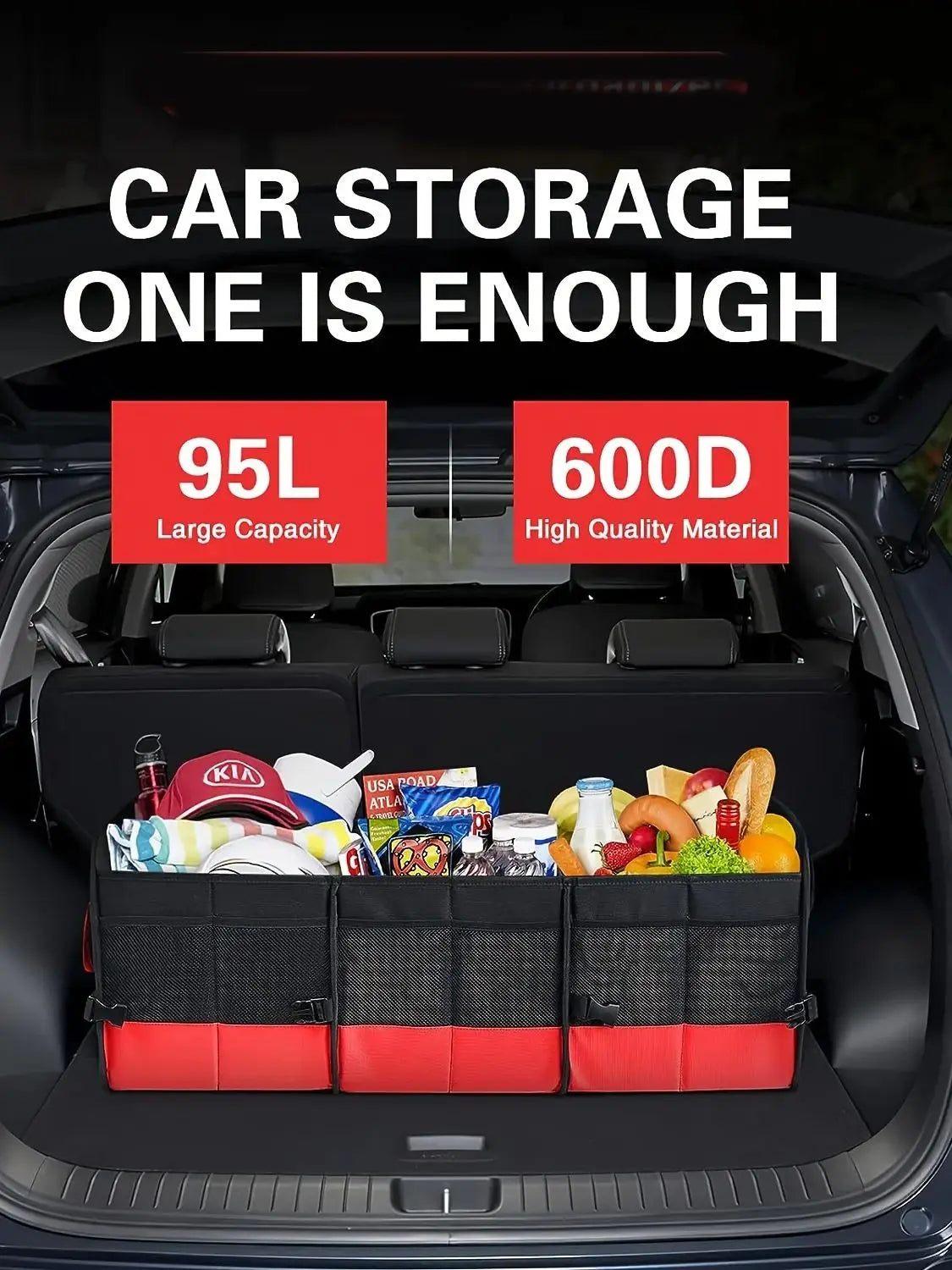 Large Trunk Organizer For Car, Collapsible