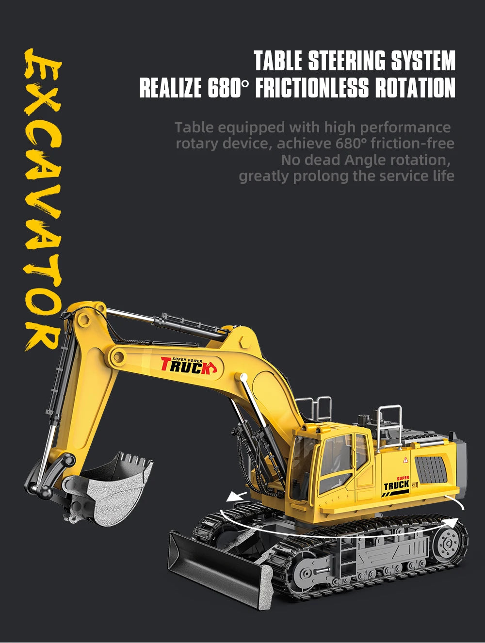 RC Spray Excavator Truck Simulation Sound Led