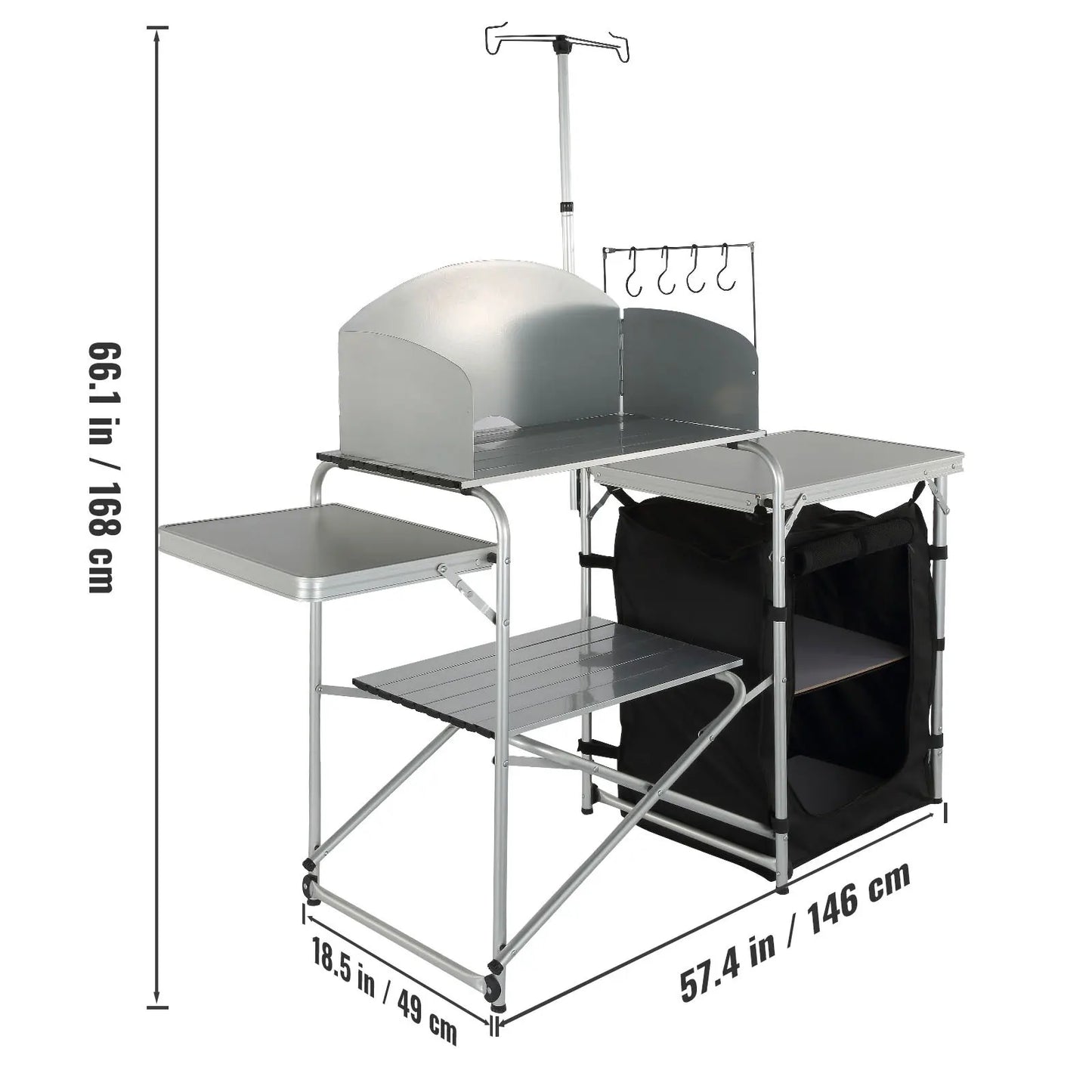 SucceBuy Camping Outdoor Kitchen Table Cabinet