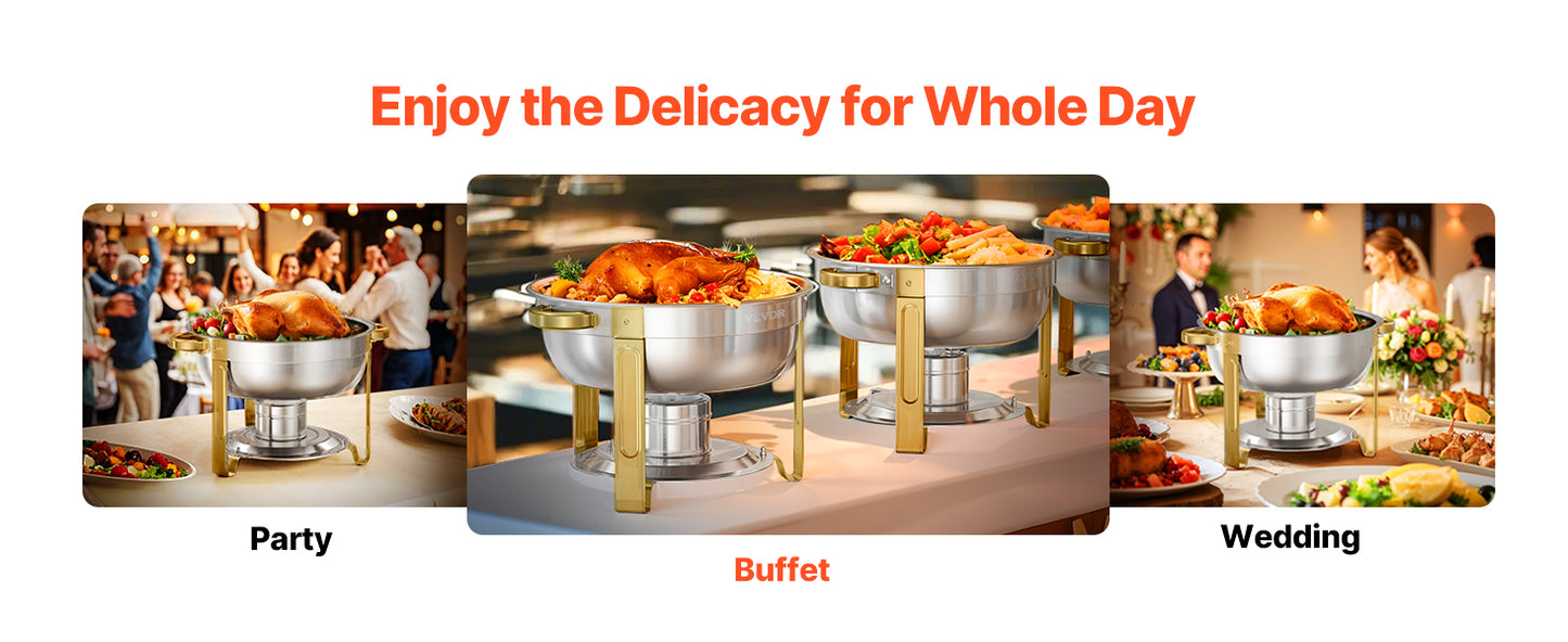 SucceBuy 4 Pack Chafing Dish Buffet Set Stainless