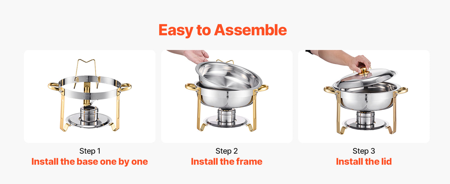 SucceBuy 4 Pack Chafing Dish Buffet Set Stainless