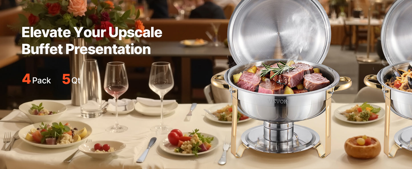 SucceBuy 4 Pack Chafing Dish Buffet Set Stainless