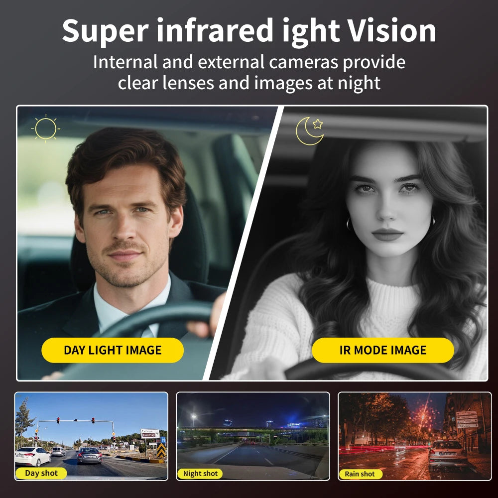 3 Channels Dash Camera For Cars HD 1080P Video