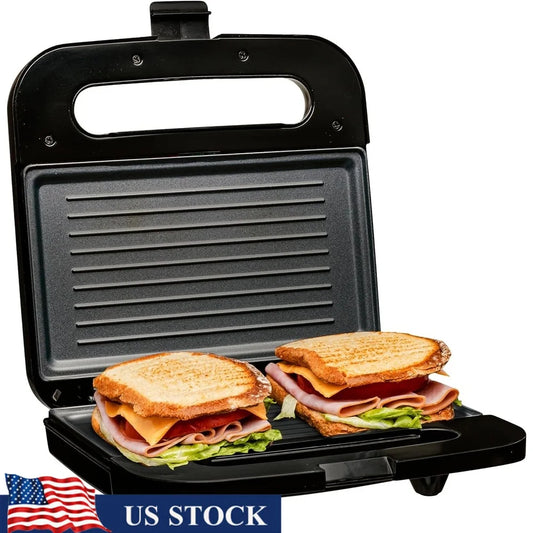 Electric Panini Press Grill Nonstick Plates