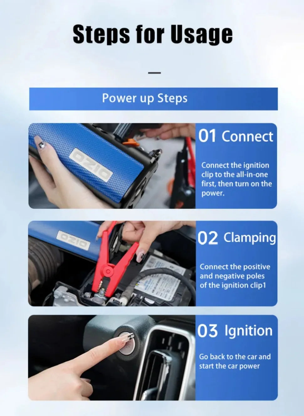 BUVAYE Car Jump Starter Air Pump Outdoor