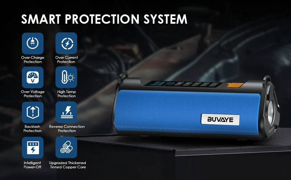 BUVAYE Car Jump Starter Air Pump Outdoor
