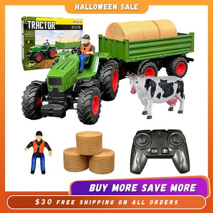 Remote Control Farm Tractor Toy - Realistic RC