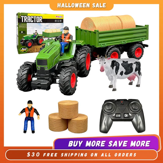 Remote Control Farm Tractor Toy - Realistic RC