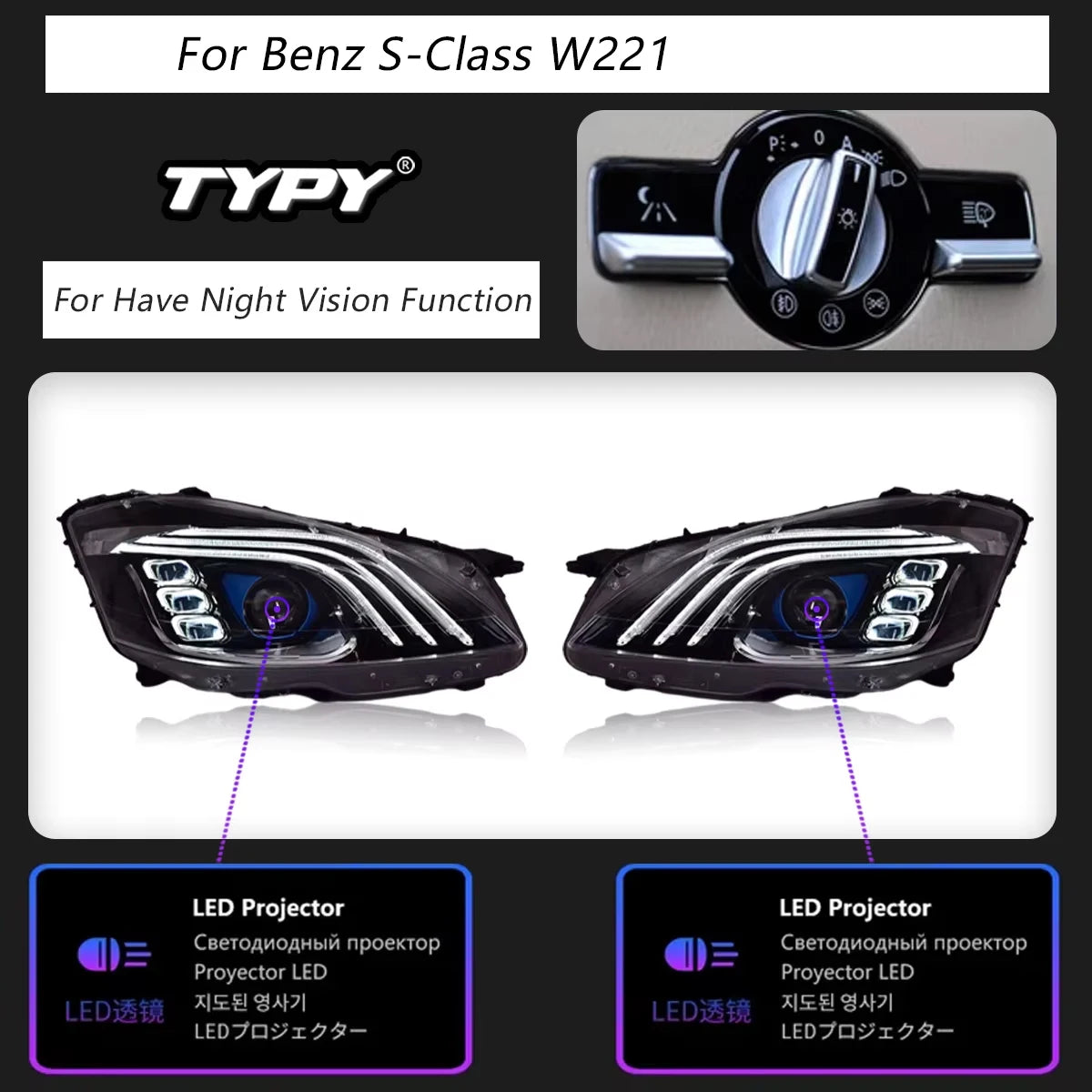 TYPY Car Lights For Mercedes W221 Headligh