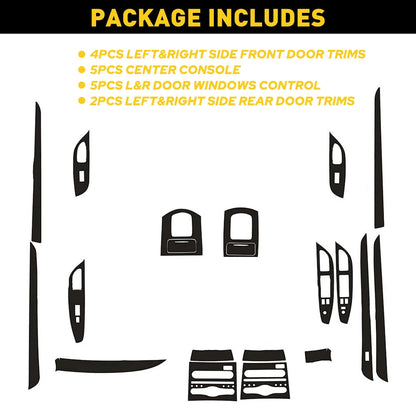 1Set Black Carbon fiber Style Car Interior