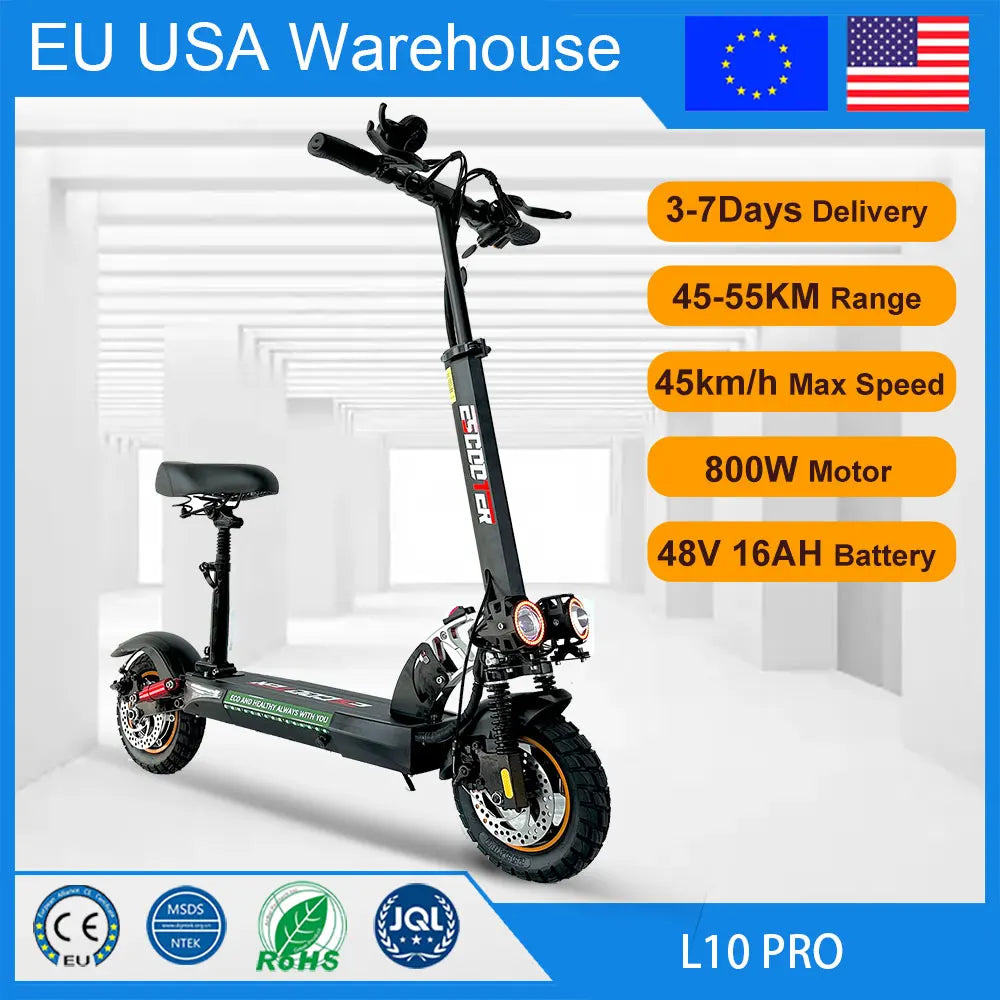 800W Powerful Electric Kick Scooter Anti-skid