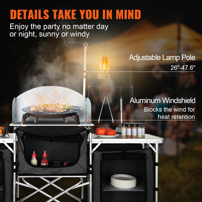 SucceBuy Camping Outdoor Kitchen Table Cabinet