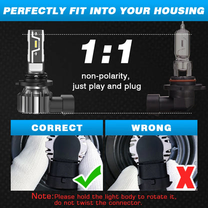 NOVSIGHT LED Headlight Bulbs 2PCS 9005 2PCS H11
