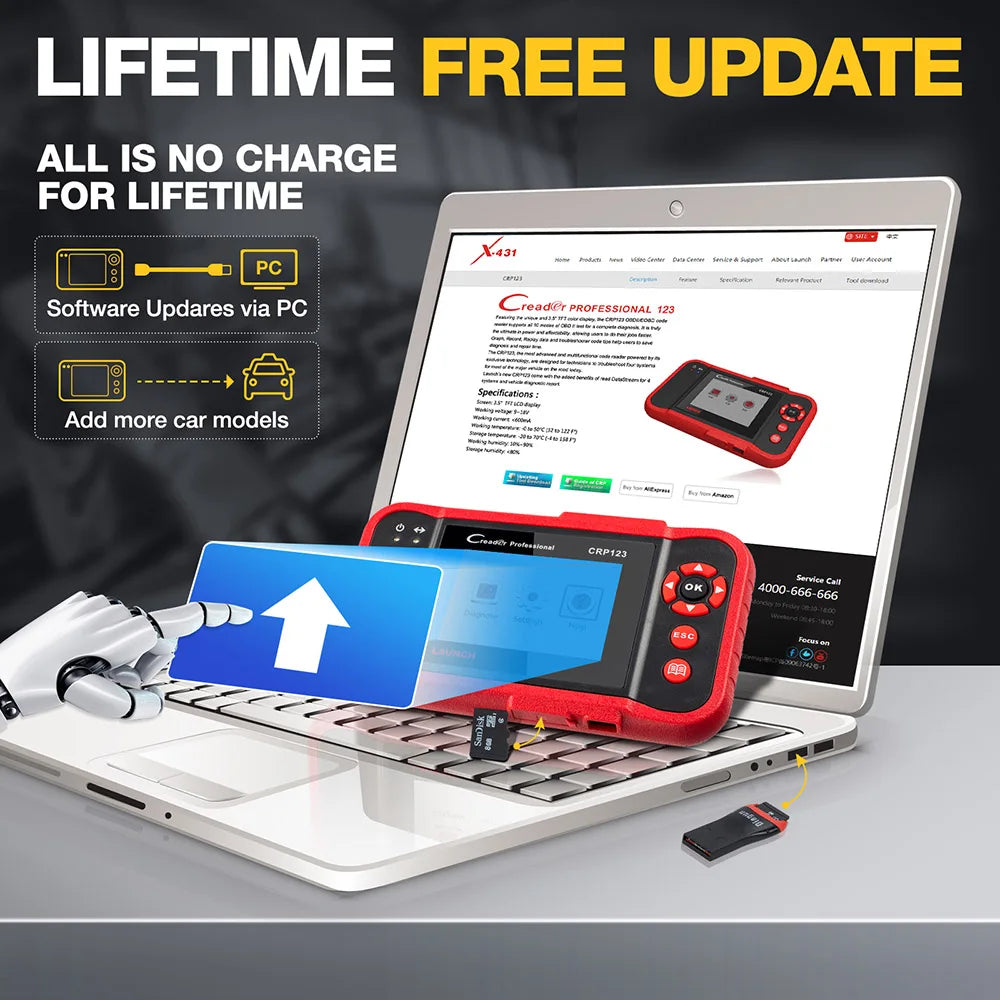 LAUNCH X431 CRP123 OBD2 Car Scanner ABS/SRS/