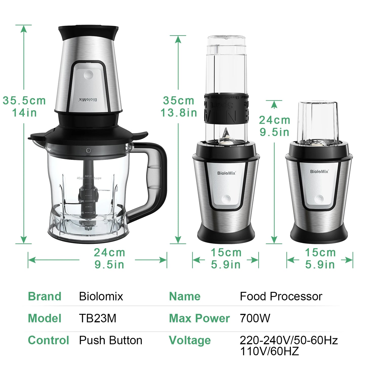 BioloMix 3-in-1 Multifunctional Food Processor