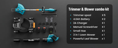 Seesii Electric String Trimmer Leaf Blower Combo