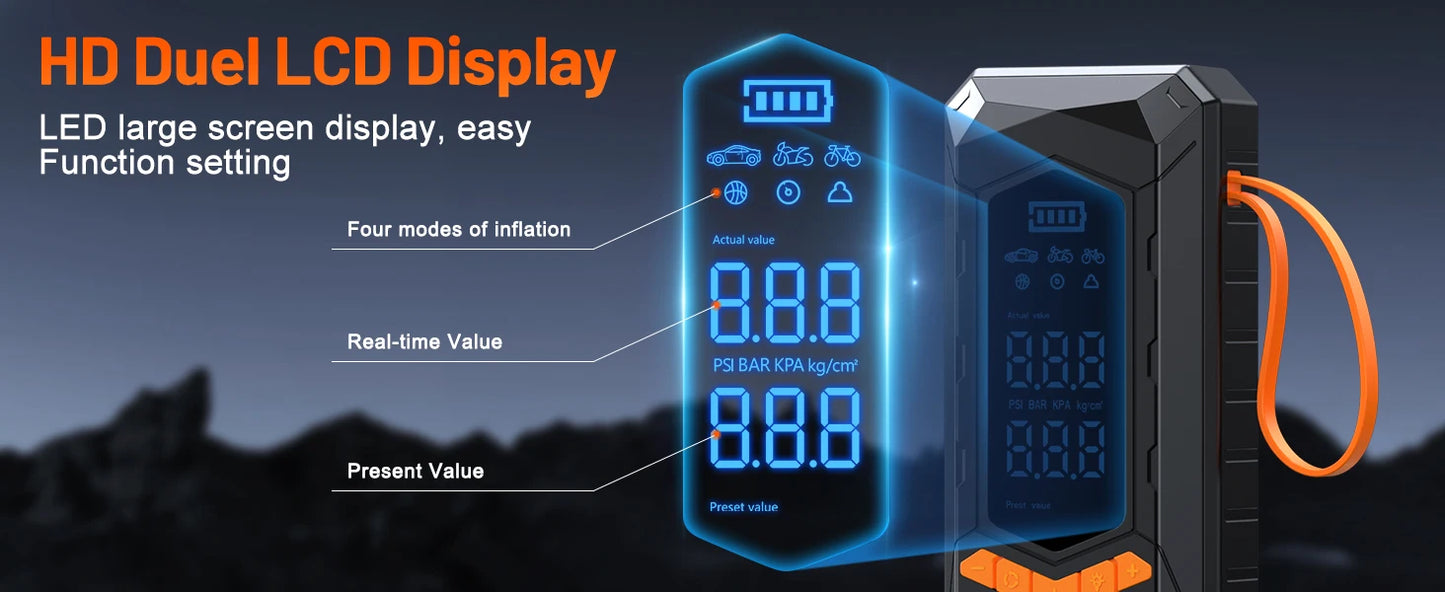 BUVAYE Wired/Wireless Air Pump Car Inflator