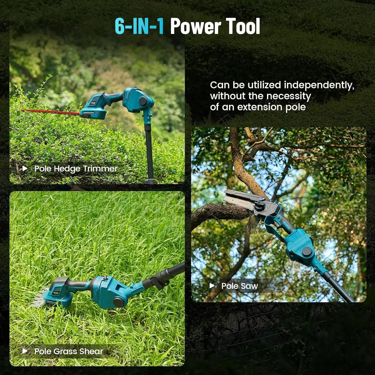 Seesii 6'' Cordless Pole Saw Electric Mini Chainsaw