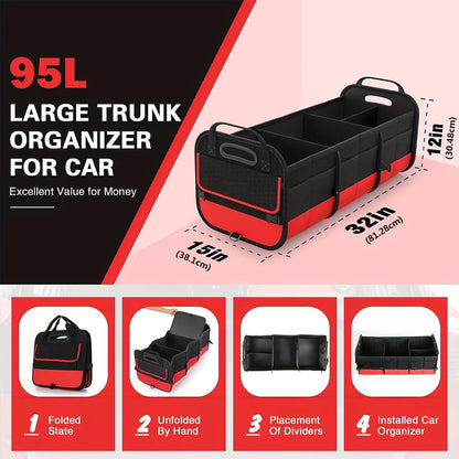 Large Trunk Organizer For Car, Collapsible